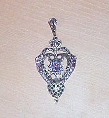 Beautiful Vintage Sterling Silver Amethyst Pendant