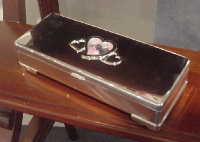 Silver Plated Floating Diamonds Jewelry Box