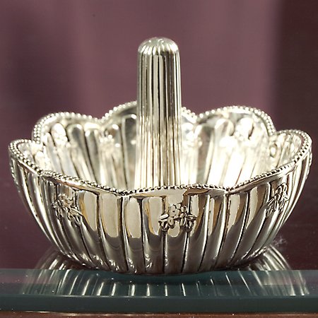 Godinger silver plated floral ring holder