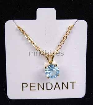 LIGHT BLUE STONE Pendant Necklace - 18K #4