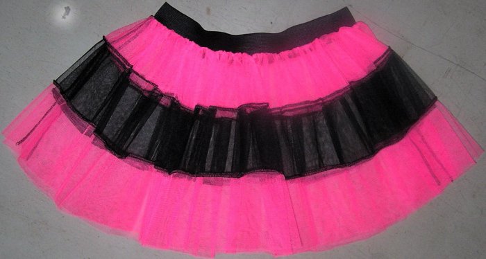 HOT PINK TUTU SKIRT PETTICOAT DANCE RAVE CYBER NEON UV