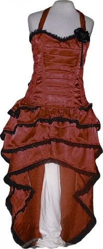 Brown Corset Steampunk CELEBRITY STYLE Cocktail Dress Steampunk Bustle