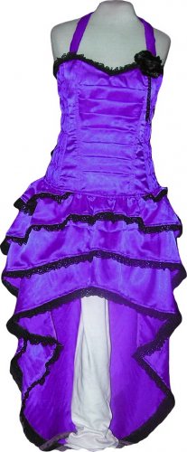 Purple Corset Celebrity evening Cocktail Party Dress dance punk cyber rave Gothic Bustle