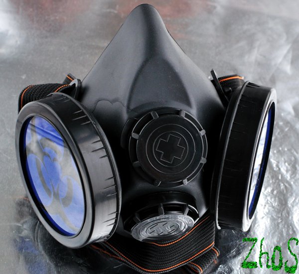 Cyber Mask Cyber Goth Respirator Black Gas Mask Love Biohazard