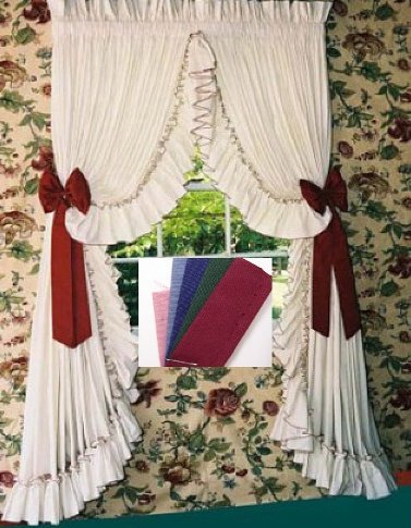 CAROLINA RUFFLED PEARL EDGE VALANCE