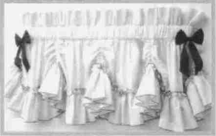 CAROLINA RUFFLED PEARL EDGE POUF VALANCE - 90 W x 20 L