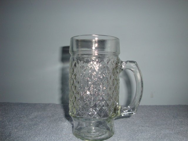 QUILTED DIAMOND HAZEL ATLAS GLASSES - MUGS W/HANDLES SET OF 2