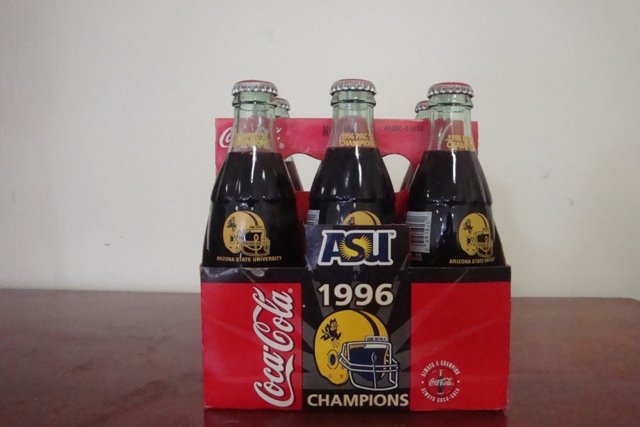 1996 PAC 10 CHAMPIONS ARIZONA STATE UNIVERSITY COCA COLA BOTTLE UNOPENED