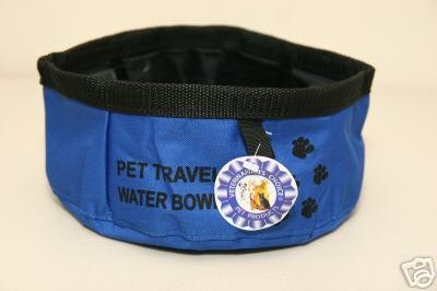 Large Dog/Pet Travel Water Bowl ~Blue ~ NEW!