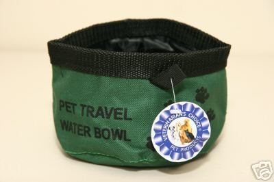 Large Dog/Pet Travel Water Bowl ~Green ~ NEW!