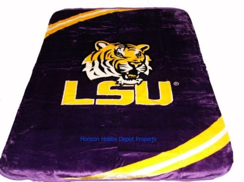 New Football Louisana State LSU Tigers Plush Mink Blanket Twin - Full