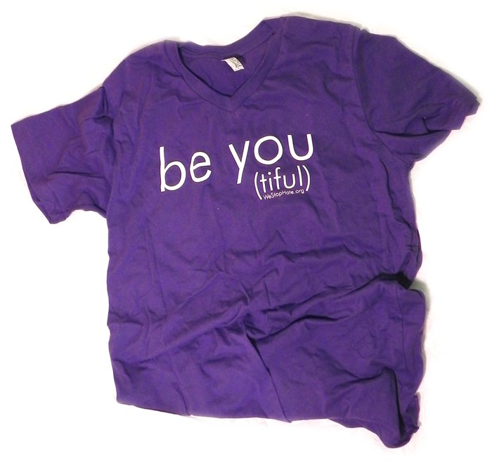 PURPLE SMALL Unisex V-Neck "Be You (tiful)" WSH Shirt