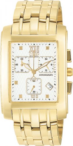 Citizen AT0012-56A Gold Tone Palidoro Chronograph White Dial Men's