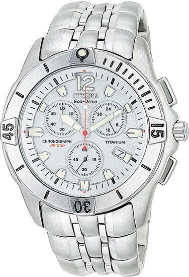 Citizen AT0100-51A Eco-Drive Titanium Professional Diver Silver Dial Men's