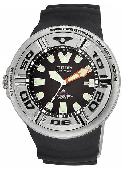 Citizen BJ8040-01E Eco-Drive Titanium Profesional Diver 300M Strap Men's