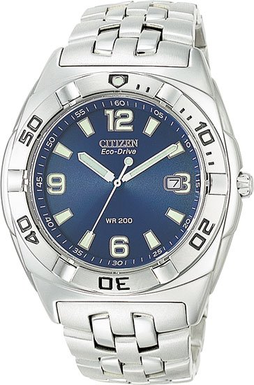 Citizen BM0950-52L Eco-Drive Stainless Steel Professional Diver Blue Dial Men's