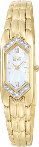 Citizen EG2082-55D Eco-Drive Silhouette Gold Plate Diamonds Ladies