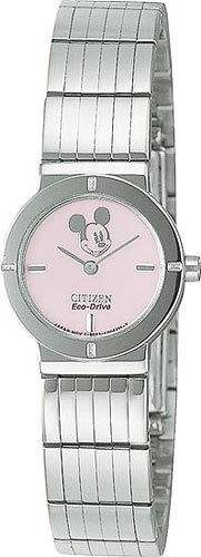 Citizen EW8430-54W Disney Eco-Drive Stainless Steel Bracelet Pink Dial Ladies