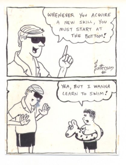 Dave Patterson Original newave comix art 1980 -swim
