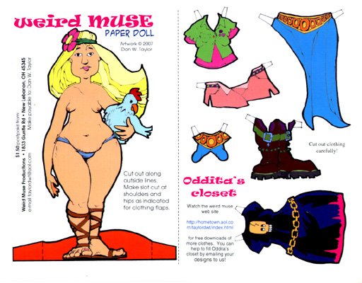Oddita the Weird Muse paper doll