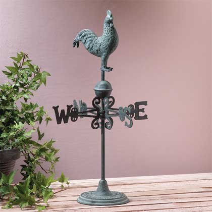 Verdigris-Finished Rooster Weathervane