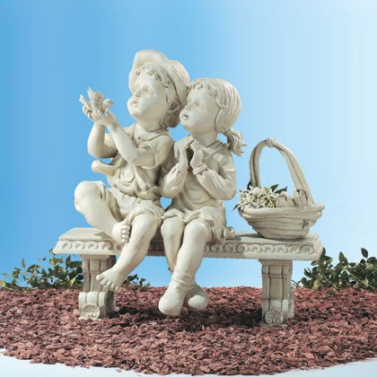 Garden Boy & Girl on Bench