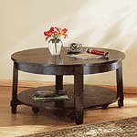 WOOD ROUND COFFEE TABLE - 38"