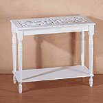 DISTRESS WHITE WOOD HALL TABLE