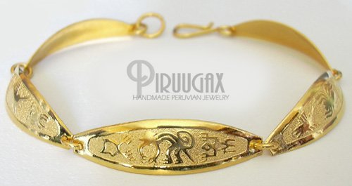 INCA EMPRESS Rich 18K Gold plated Embossed Bracelet