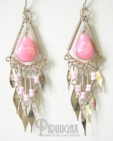 FLAMINGO Gorgeous Silver Lucite beads Chandelier Earrings