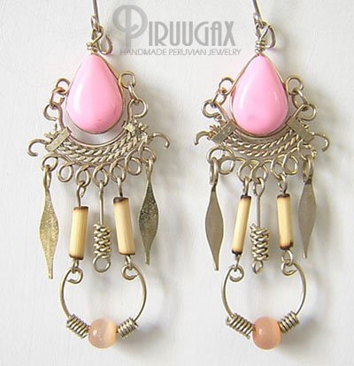 FLAMINGO Gorgeous Silver Lucite beads Chandelier Earrings