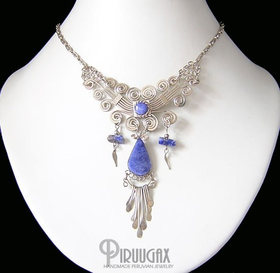 ROYAL PEACOCK Silver Lapis Sodalite Necklace Choker
