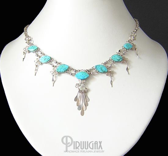 SECRET SANCTUARY Silver Turquoise Necklace Choker