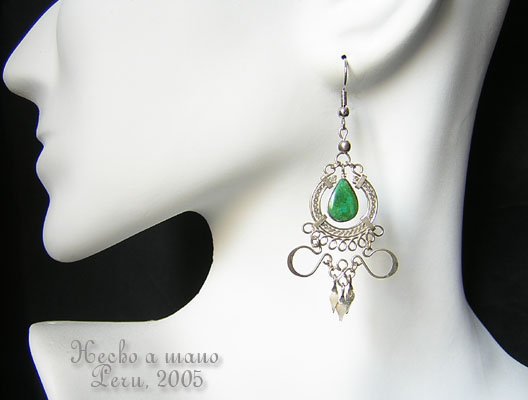 INDIAN PASSION Turquoise Silver Chandelier Earrings