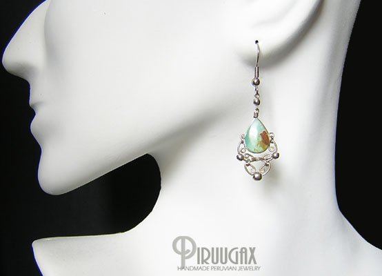 PRINCESS Blue Opal Silver Chandelier Earrings