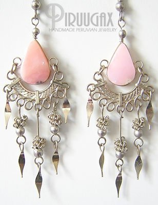 SWEET FLIRT Pink Opal Silver Chandelier Earrings