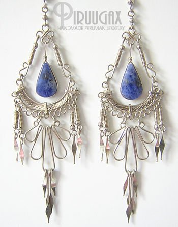 CARISMA Lapis Sodalite Silver Chandelier Earrings