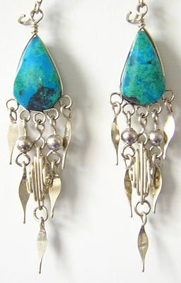 CASCADE Turquoise Silver Chandelier Earrings