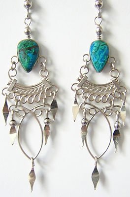PRINCESS Turquoise Silver Chandelier Earrings