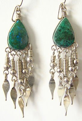 NATIVE PRIDE Turquoise Silver Chandelier Earrings