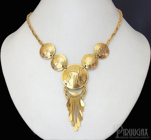 INCA RELICS Rich 18K Gold plated Chandelier Necklace