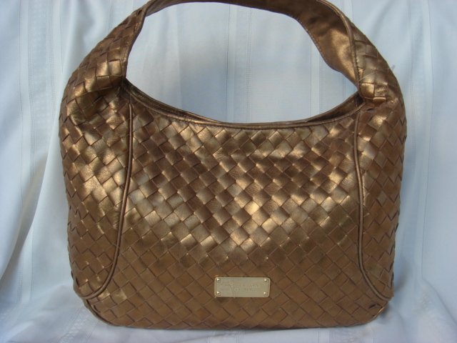 Michael Kors Large Bronze Woven Leather Hobo $500+