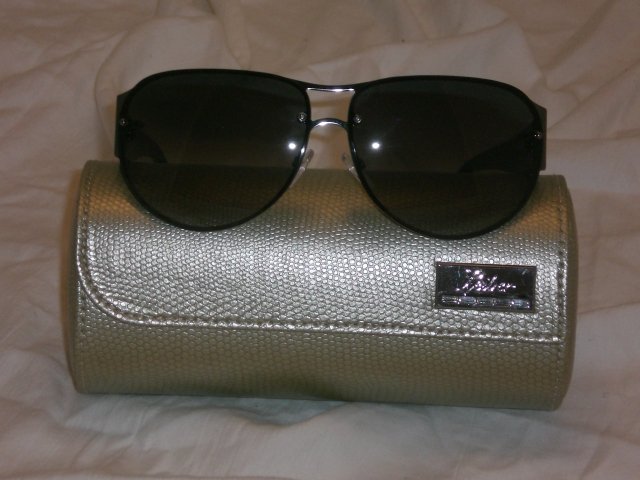 Judith Leiber Mosaic Aviator Onyx Sunglasses $700++