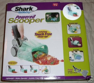 New! SHARK POWERED SCOOPER! grab 'n bag Pooper Scooper