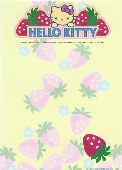 Hello Kitty Scented Strawberry Memo Sheets