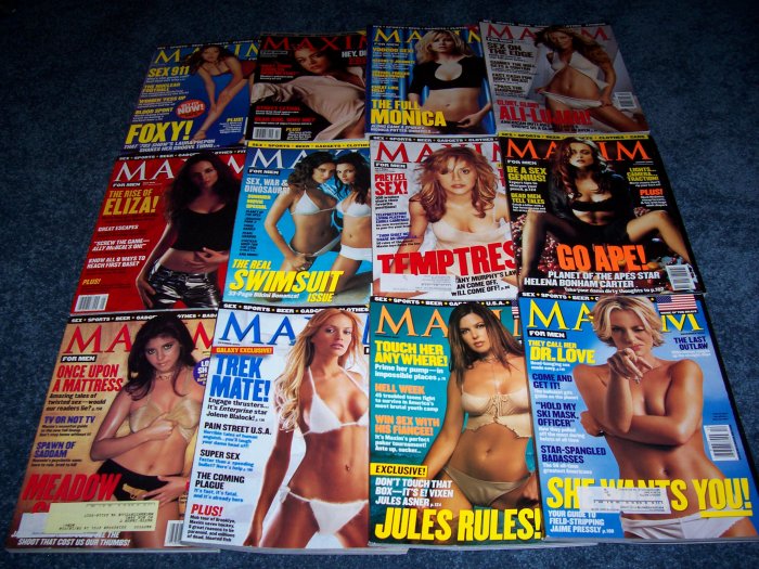 All 12 issues of Maxim Magazine from 2001