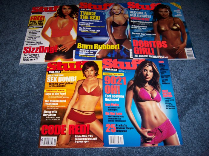 5 issues of Stuff Magazine from August - December of 2000