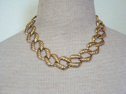 Vintage Chunky Gold Chain Statement Necklace