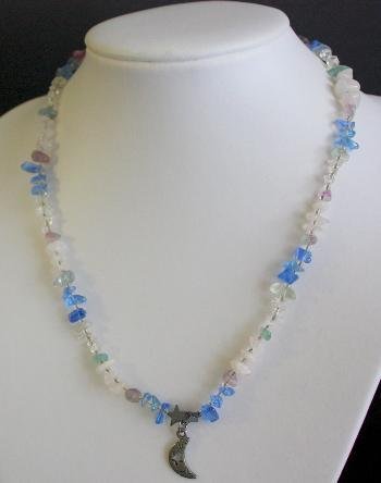 Vintage Blue Stone Sterling Pendant Necklace