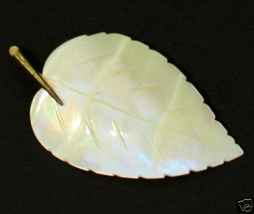 Vintage Mother Of Pearl Leaf Pin/Brooch Western Germany